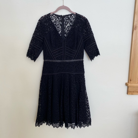 Rebecca Taylor NWOT Short Sleeve Black Lace Dress - Picture 4 of 8